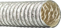 Flexaust - 6" ID, 4 Hg Vac Rating, 7.9 psi, Fiberglass Vacuum & Duct Hose - 25' Long, Silver, 4-1/2" Bend Radius, -65 to 1,050°F - Exact Tool & Supply
