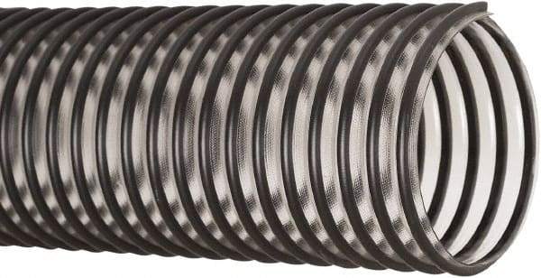 Flexaust - 9" ID, 5 Hg Vac Rating, 9 psi, PVC Vacuum & Duct Hose - 25' Long, Clear/Black, 9-1/4" Bend Radius, 20 to 160°F - Exact Tool & Supply