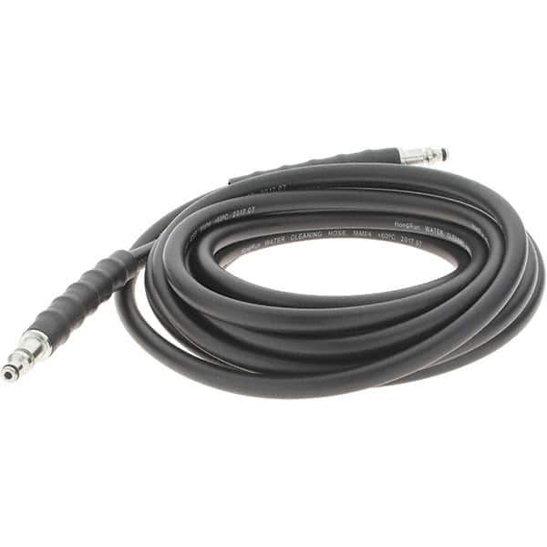 PRO-SOURCE - 2,600 Max psi Fixed Pressure Washer Hose - 20' Long, 6.35 Orifice, 1/4" Hole Size - Exact Tool & Supply
