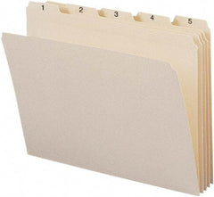 SMEAD - 8-1/2 x 11", Letter Size, Manila, Index Folder - 11 Point Stock, 1/5 Tab Cut Location - Exact Tool & Supply