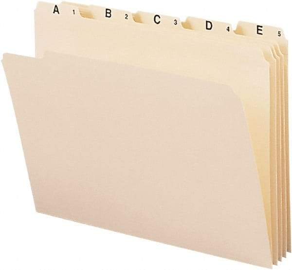 SMEAD - 8-1/2 x 11", Letter Size, Manila, Index Folder - 11 Point Stock, 1/5 Tab Cut Location - Exact Tool & Supply