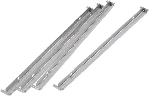 ALERA - 18" Wide x 2" High x 2" Deep, 0 Drawer Hangrail - Aluminum, Silver - Exact Tool & Supply