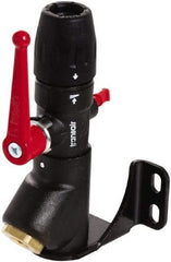 Transair - 7/8" ID, 25mm OD, 45° One Port Wall Bracket with Ball Valve - Plastic, 232 Max psi, 1/2 & 1/4 Female NPT, 3-5/16" Long - Exact Tool & Supply