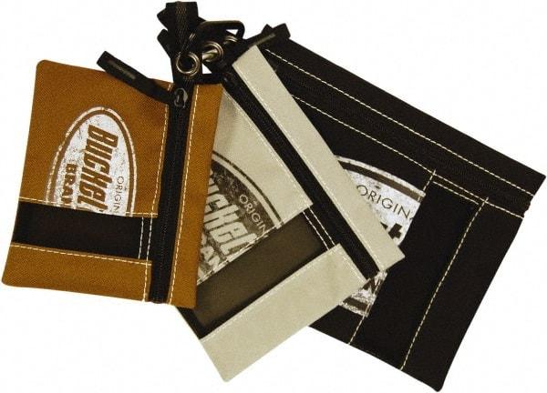 Bucket Boss - 3 Pocket Holster - Canvas, Cream, Brown & Black, 7" Wide x 9" High - Exact Tool & Supply