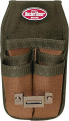 Bucket Boss - 1 Pocket Holster - Polyester, Brown & Green, 4-1/2" Wide x 9-1/2" High - Exact Tool & Supply