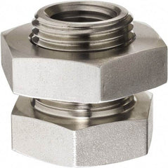 Made in USA - 3/4" Grade 316 Stainless Steel Pipe Anchor Coupling with Locknut - FNPT End Connections, 4,000 psi - Exact Tool & Supply