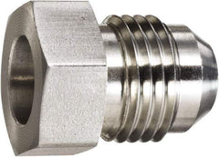 Made in USA - 1-1/2" Tube OD, 37° Stainless Steel Flared Tube OD Socket - 1-7/8-12 Weld x Male Flare Ends - Exact Tool & Supply
