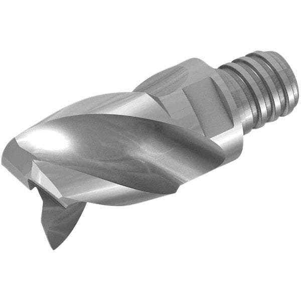 Iscar - MM EA Grade IC08 Carbide End Milling Tip Insert - Uncoated, 3 Flutes, 20mm Cutting Diam, 20mm Depth of Cut, 34mm Extension, 40° Helix - Exact Tool & Supply