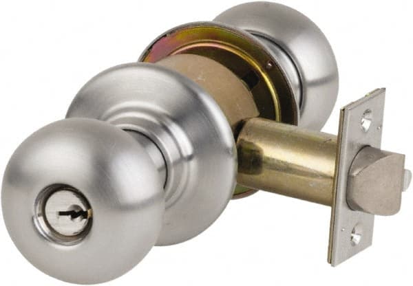 Schlage - Satin Chrome Entrance Knob Lockset - Exact Tool & Supply