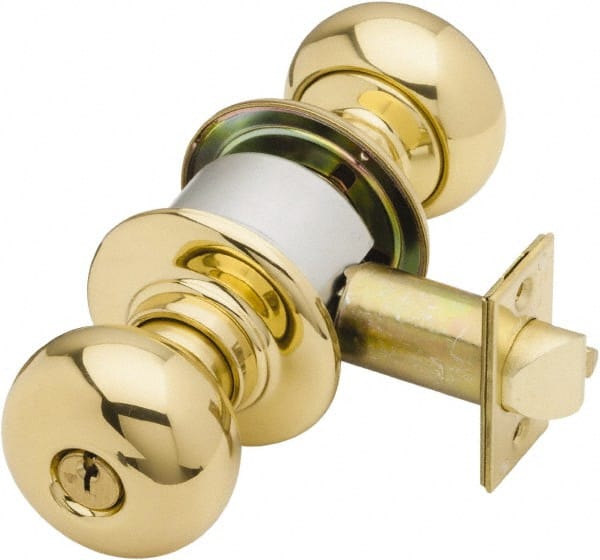Schlage - Bright Brass Storeroom Knob Lockset - Exact Tool & Supply