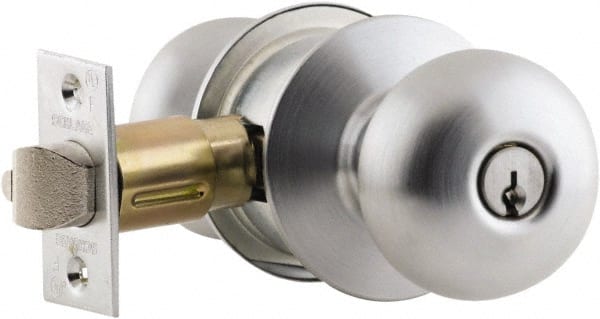Schlage - Satin Chrome Storeroom Knob Lockset - Exact Tool & Supply