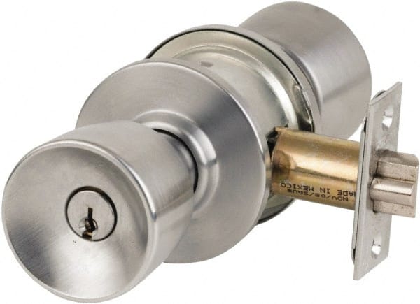 Schlage - Satin Chrome Entrance Knob Lockset - Exact Tool & Supply
