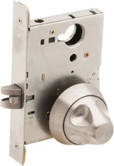 Schlage - Up to 1-3/4" Door Thickness, Satin Stainless Steel Passage Knob Lockset - Exact Tool & Supply