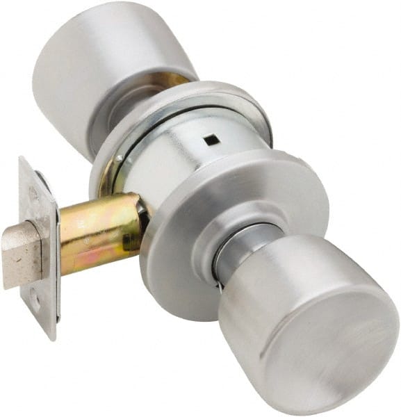 Schlage - 1-3/8 to 1-7/8" Door Thickness, Satin Chrome Passage Knob Lockset - Exact Tool & Supply