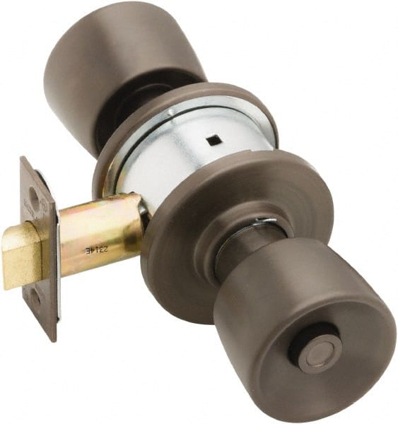 Schlage - 1-3/8 to 1-7/8" Door Thickness, Oil Rubbed Bronze Privacy Knob Lockset - Exact Tool & Supply
