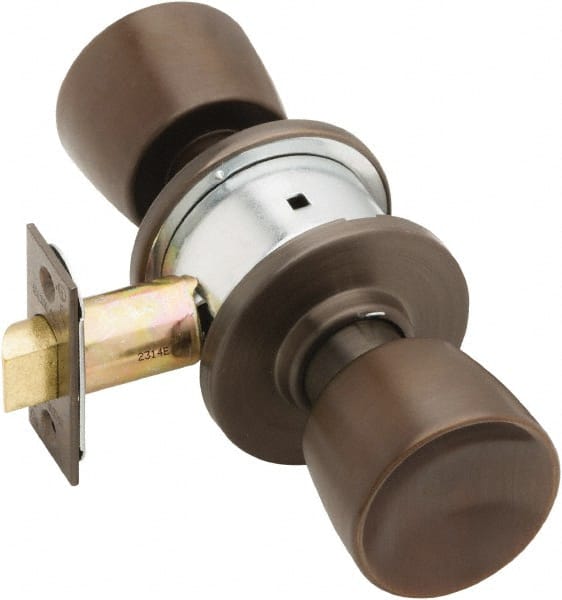Schlage - 1-3/8 to 1-7/8" Door Thickness, Oil Rubbed Bronze Passage Knob Lockset - Exact Tool & Supply