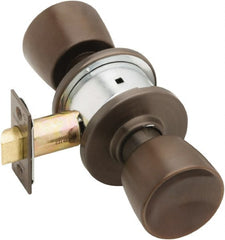Schlage - 1-3/8 to 1-7/8" Door Thickness, Oil Rubbed Bronze Passage Knob Lockset - Exact Tool & Supply