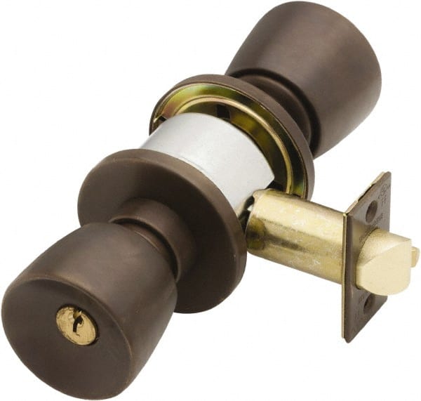 Schlage - 1-3/8 to 1-7/8" Door Thickness, Oil Rubbed Bronze Entrance Knob Lockset - Exact Tool & Supply