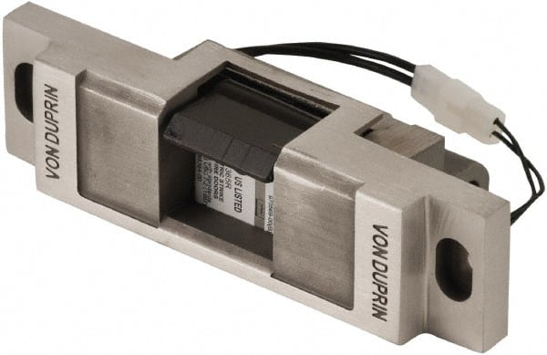 Von Duprin - 10-1/2" Long x 2" Wide, Satin Stainless Steel Finish, Electric Door Strike - Exact Tool & Supply