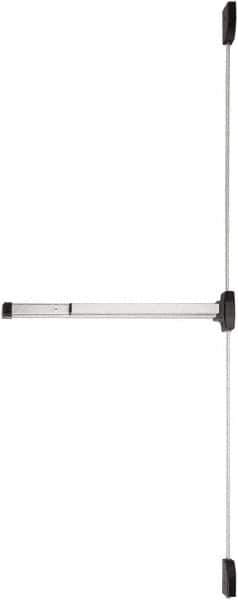 Falcon - Nonhanded, Medium Duty Vertical Rod - Satin Chrome Finish, 4" Max Door Width, Grade 1 - Exact Tool & Supply