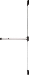 Falcon - Nonhanded, Medium Duty Vertical Rod - Satin Chrome Finish, 4" Max Door Width, Grade 1 - Exact Tool & Supply