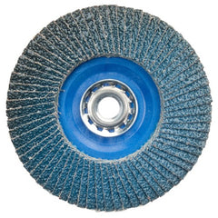 ‎5″ × 5/8″-11 Flap Disc BlueFire Quick Trim Type 27 Plastic Plate 40 Grit - Exact Tool & Supply