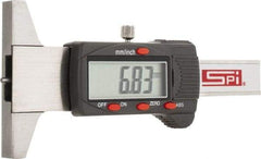 SPI - 0mm to 30mm Steel Electronic Depth Gage - 0.03mm Accuracy, 0.01mm Resolution, 60mm Base Length - Exact Tool & Supply