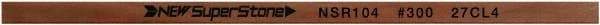 Value Collection - Flat Ceramic Finishing Stick - 100mm Long x 2mm Wide x 4mm Thick, 300 Grit - Exact Tool & Supply