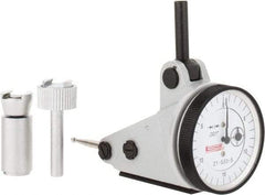 SPI - 0.06" Range, 0.001" Dial Graduation, Vertical Dial Test Indicator - 1-3/16" White Dial, 0-15-0 Dial Reading, Accurate to 0.0012" - Exact Tool & Supply