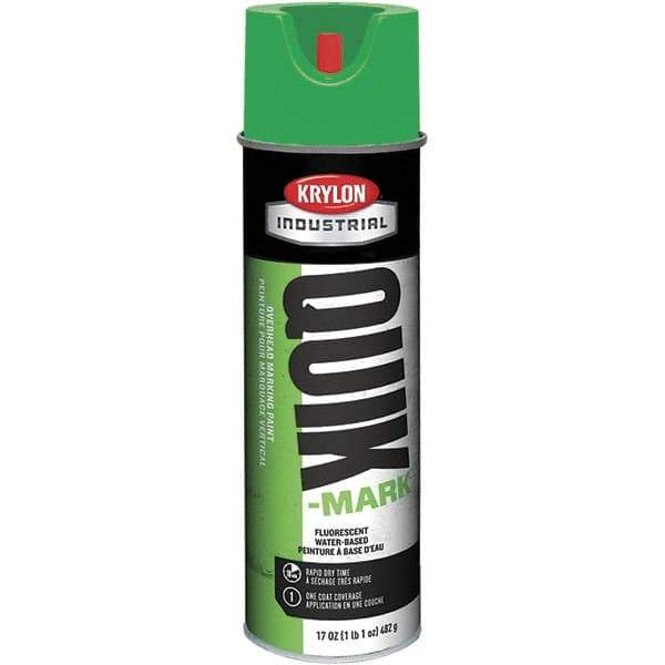 Krylon - 20 fl oz Green Marking Paint - 664' Coverage at 1" Wide, Water-Based Formula, 321 gL VOC - Exact Tool & Supply