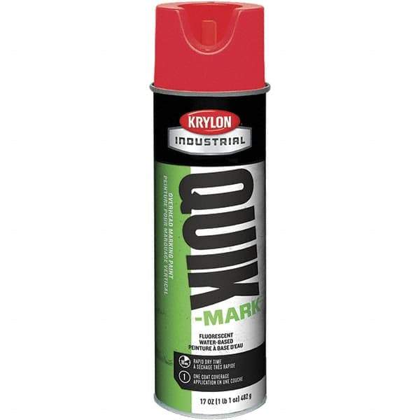 Krylon - 20 fl oz Red Marking Paint - 664' Coverage at 1" Wide, Water-Based Formula, 272 gL VOC - Exact Tool & Supply