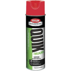 Krylon - 20 fl oz Red Marking Paint - 664' Coverage at 1" Wide, Water-Based Formula, 272 gL VOC - Exact Tool & Supply