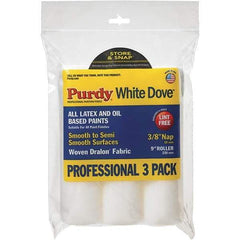 Purdy - 3/8" Nap, 9" Wide Paint Roller Cover - Smooth Texture, Woven Dralon Fabric - Exact Tool & Supply