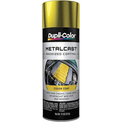 Dupli-Color - 11 oz Yellow Anodized Automotive Heat Resistant Paint - Metallic Finish, 500°F Max Temp, Comes in Aerosol Can - Exact Tool & Supply