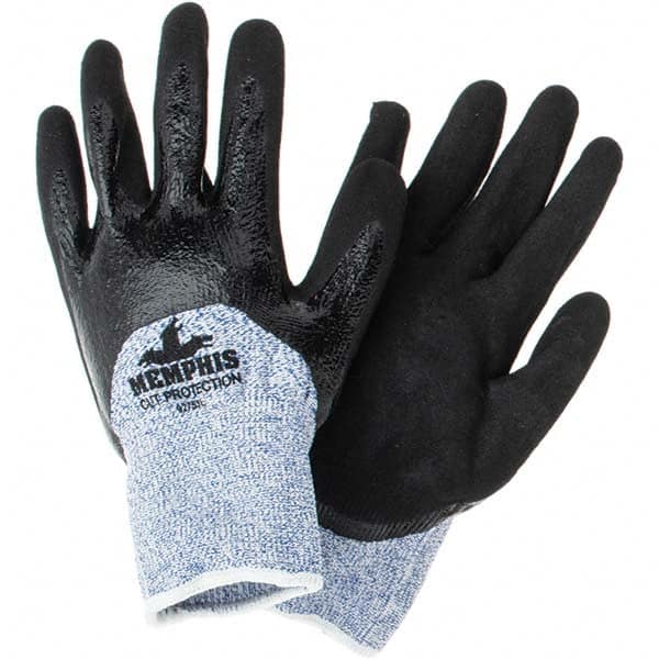 MCR Safety - Size L, ANSI Cut Lvl A4, Puncture Lvl 2, Abrasion Lvl 5, Nitrile Coated Cut Resistant Gloves - Exact Tool & Supply