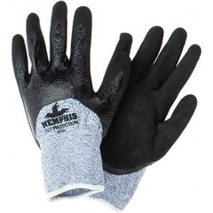 MCR Safety - Size L, ANSI Cut Lvl A4, Puncture Lvl 2, Abrasion Lvl 5, Nitrile Coated Cut Resistant Gloves - Exact Tool & Supply