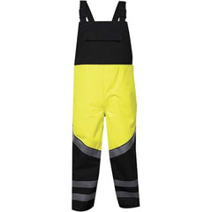 National Safety Apparel - Size S Hi-Viz Yellow & Black Rain Flame Resistant/Retardant Bib Overall - Exact Tool & Supply