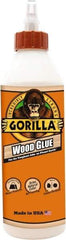 Gorilla Glue - 18 oz Bottle Natural Wood Glue - 3 to 4 hr Working Time, 24 hr Full Cure Time, Bonds to Cork Board & Wood - Exact Tool & Supply