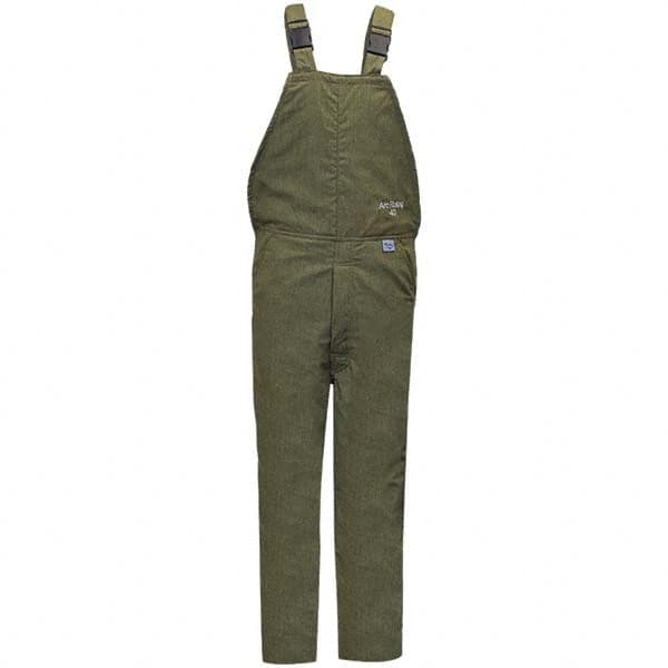 National Safety Apparel - Size XL Olive Green HRC 4 Arc Flash Flame Resistant/Retardant Bib Overalls - Exact Tool & Supply