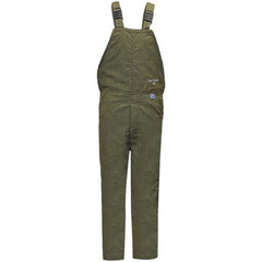 National Safety Apparel - Size XL Olive Green HRC 4 Arc Flash Flame Resistant/Retardant Bib Overalls - Exact Tool & Supply