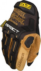 Mechanix Wear - Size M (9) Split Leather Work Gloves - For General Purpose, Uncoated, Hook & Loop Cuff, Full Fingered, Black, Paired - Exact Tool & Supply