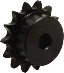 Tritan - 9 Teeth, 3/8" Chain Pitch, Chain Size 35, Plain Bore Sprocket - 3/8" Bore Diam, 1.096" Pitch Diam, 1.26" Outside Diam - Exact Tool & Supply