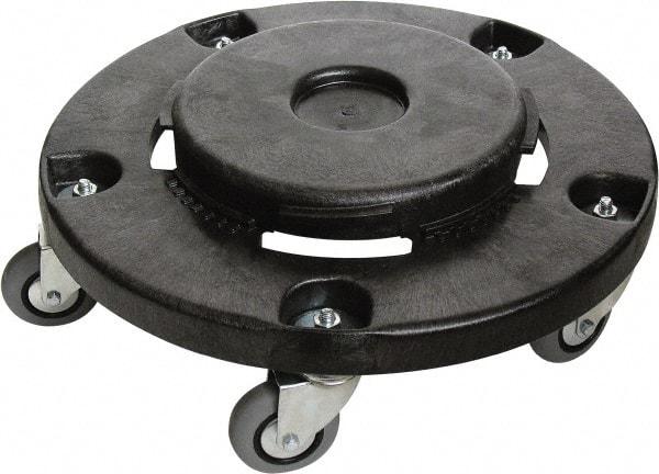 O-Cedar - Round Plastic Trash Can Dolly - Compatible with 44 Gal Containers, 6-1/2" High x 18" Wide x 18" Long, Compatible with MaxiRough - Exact Tool & Supply