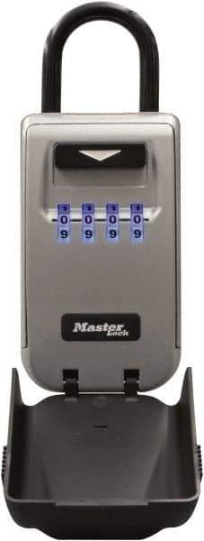 Master Lock - 2" Wide x 6-3/4" Overall Height, Set-Your-Own Combination, Portable Key Safe - Dark Gray Finish - Exact Tool & Supply