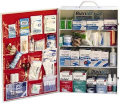 Medique - 1,145 Piece, 200 Person, Industrial First Aid Kit - 15" Wide x 5-1/2" Deep x 22" High, Metal Cabinet - Exact Tool & Supply