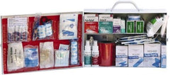 Medique - 435 Piece, 100 Person, Industrial First Aid Kit - 15" Wide x 4-5/8" Deep x 10-1/4" High, Metal Cabinet - Exact Tool & Supply