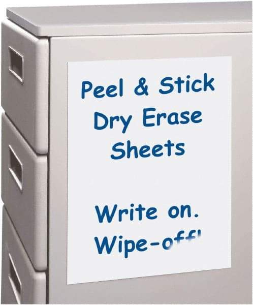 C-LINE - 11" High x 8-1/2" Wide Peel & Stick Dry Erase Sheets - Laminated - Exact Tool & Supply