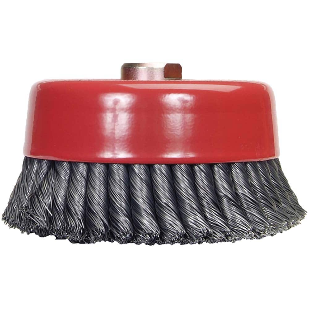 Norton - 6" Diam 5/8-11 Threaded Arbor Carbon Steel Fill Cup Brush - Exact Tool & Supply