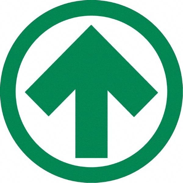 NMC - "Arrow", 36" Long x 36" Wide, Sportwalk Safety Sign - Round, 0.005" Thick, Use for Workplace/Safety - Exact Tool & Supply