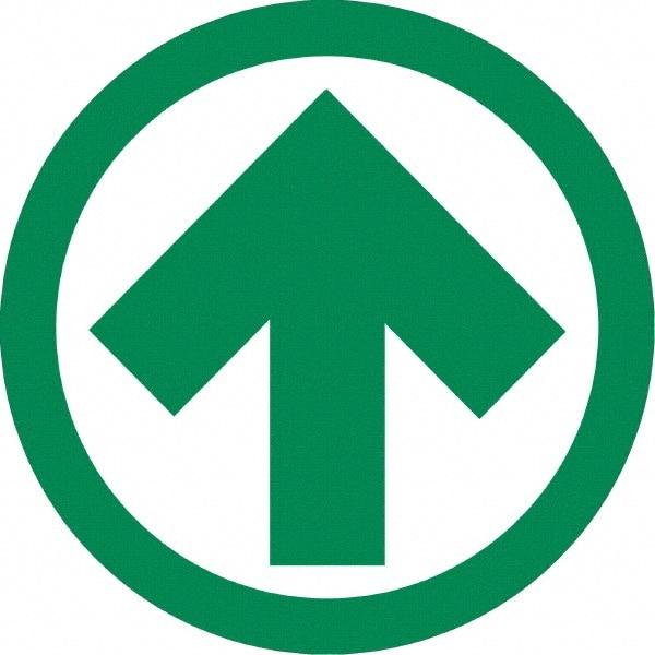 NMC - "Arrow", 36" Long x 36" Wide, Asphalt Art Safety Sign - Round, 0.005" Thick, Use for Workplace/Safety - Exact Tool & Supply